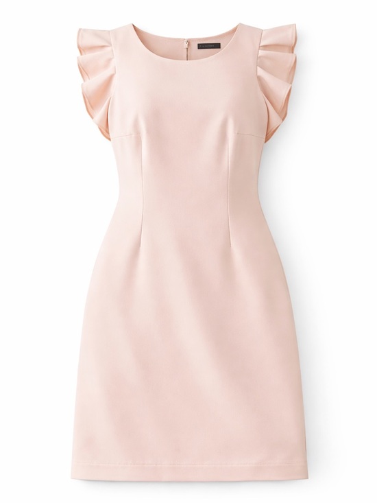 Tommy Hilfiger Dresses & Skirts - Tommy Hilfiger Blush Pink Flutter Sleeve Sheath Dress Elegant Minimal Size 4